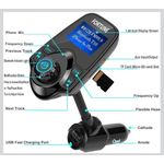 product_image_name-Generic-Car Bluetooth T10 - Wireless In-Car Bluetooth With FM Transmitter, LCD Display & Memory Card Space - USB Charger MP3 Player, Transmits TF Card Aux In iPhone, Samsung Music Call To Car Speaker. ( Black )-4