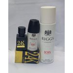 Riggs London Fragrance combo Gift sets perfume of 3 in 1 of  24 k mini perfume, Riggs Icon Roll On and Riggs Icon Body Spray 