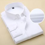 Men's Corporate Quality Formal Plain White Long Sleeve Shirt