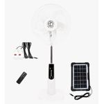 Jetoy 16 Inches -3 In 1 Rechargeable Fan +Solar Panel + 2-Bulbs - image 3
