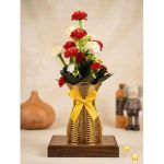 Elegant Artificial Flower in a Gold Vase