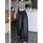 product_image_name-Generic-Hot Girl Baggy Jeans Femenina Y2k Street vintage Washed To Make Old Fried Straight Wide-Leg Denim Pants For Women-4