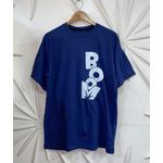 Mauton Unisex Boom Printed Roundneck Cotton Tshirt - Navy Blue
