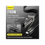 Generic Rexi 240W Foldable Stand Fast Charging Cable (Type-C to Type-C) – Smart E-Marker, 1.5m Heavy-Duty Cord - image 2