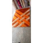 Modern Burnt Orange & Cream Expo Shaggy Turkey Center Rug