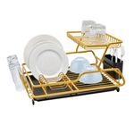 Two-tier dish drying rack