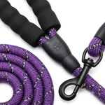 Generic Heavy-Duty Reflective Dog Leash with Comfort Foam Handle - Strong Walking Leash (Purple, 2m) - image 3