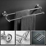 Generic Stainless Steel Double Bar Wall Mounted Towel Hanger