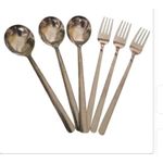 Golden Spoon Plated Stainless Steel Spoon & Fork - 12pcs