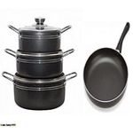 3 Sets High-Quality Non-Stick Cooking Pot With Fry Pan