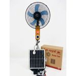 Generic 16 Inch Solar Rechargeable Standing Fan with LED Bulb, MP4 Speaker, Remote Control & Solar Panel(Black)