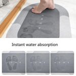 Generic Oval Quick-Dry Super Absorbent Bath Mat with Non-Slip Base. Bathroom Floor Rug Oval Shape - image 5