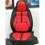 Universal High Quality Leather Horse Seat Cover- Red And Black