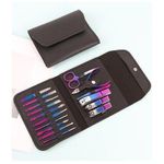 product_image_name-Generic-Stainless Steel Gradient Professional Pedicure Kit Nail Scissors Grooming Kit With Travel Case - 16Pcs/Set Nail Clippers Tool Steel Professional Nail Cutter Pedicure Dead Skin Scissors Multifunction Grooming Manicure-1