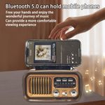 product_image_name-Generic- Vintage Portable Radio with Bluetooth & TWS,  Solar/D Battery/USB Charging, MP3 Player-3