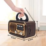 product_image_name-Generic- Vintage Portable Radio with Bluetooth & TWS,  Solar/D Battery/USB Charging, MP3 Player-5