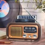 product_image_name-Generic- Vintage Portable Radio with Bluetooth & TWS,  Solar/D Battery/USB Charging, MP3 Player-6