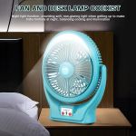 Generic USB rechargeable mini fan with LED lighting, green color, 360° adjustable desktop silent mode. - image 7