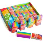 posionks 30Pcs Rainbow Erasers,Novelty Cute 2B Cube Erasers,Soft Colored Pencil Rubber Eraser