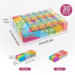 posionks 30Pcs Rainbow Erasers,Novelty Cute 2B Cube Erasers,Soft Colored Pencil Rubber Eraser - image 3