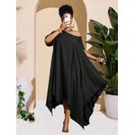 maxi black short abaya gown