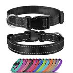 Generic Adjustable Pet Collar & Leash Set - 2Pcs Reflective Nylon Night Safety Dog Rope (Khaki L) - image 2