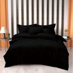 Black Bedsheet Duvet With Four Pillowcases