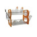 2 Tier Wooden Plate And Dish Rack