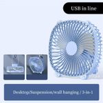 Generic Portable USB Desk Quiet Strong Airflow Cooling Home And Office USB Fan blue