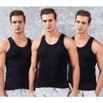  3in1 Black Singlets For Men