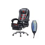 Executive Massage Chair With Footrest - BLACK
