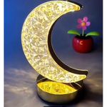 Generic Crystal touch dimming night led light  moon shape lamp home decor - image 4
