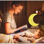 Generic Crystal touch dimming night led light  moon shape lamp home decor - image 5