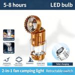 Generic Retractable Solar Camping Fan Light with LED