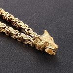ONIBENZ The Alpha's Edge Wolf Head Hand Chain -Gold - image 4