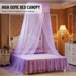 Generic Double Bed Butterfly Lace Dome Mosquito Net - Purple