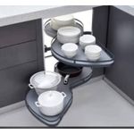 Generic Kitchen Corner Cabinet Pull Out organizer - 2 Tier Magic Corner Swing Tray - Blind Corner Organizer Shelf Rack
