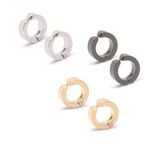 UNIC 3 Pairs Ear Stud Clip Non Piercing Magnetic Earrings For Personal