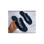 Best Quality Black Skin Leather Slippers