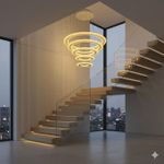 Generic 5 ring LED unique drop pendant chandelier light - image 2