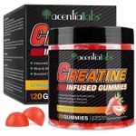 acentialabs Creatine Monohydrate Gummies 5G (120 Gummies) - Muscle Building & Recovery - Improved Strength & Performance - Boosted Cognitive Function