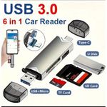 product_image_name-Generic-6 in 1 OTG Card Reader Type-C Micro USB Portable SD Memory For Type-C, Android Phone Or PC - Flash Drive High-Speed 5Gbps Data Transfer, Type-C & Micro USB Interfaces - SD, TF, Micro SD Compatible, Portable Multi-Function Adapter.-1