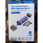 Generic 6 IN 1  Card Reader With USB , iPhone ( Lightning ), Type-C For iPhones, Android , iPad & PC - ATUD-28.