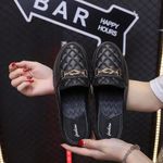 product_image_name-Women Only-Women's Half footwear - Ladies Black Slippers  - Beach flip shoe -3