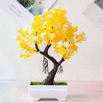 Artificial Bonsai Ornaments Potted Pine Tree, Gum Plastic Potted Plants Artificial Pine Tree Interior Decoration