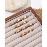 Rosette 10pcs Fancy Adjustable Gold Toe Ring Set - image 2