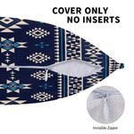Generic 2-Pack Navy Blue Tribal Geometric Throw Pillow Cases - 45x45cm Decorative Set - image 4