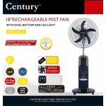 18" Rechargeable Mist Fan (Model FRC-45-J),