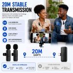 CAPro Wireless Lavalier Microphone Dual Clip-On Mini Mic Plug & Play Noise Reduction For iPhone Android Type-C Video Recording Vlog Interview TikTok - image 2