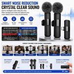 CAPro Wireless Lavalier Microphone Dual Clip-On Mini Mic Plug & Play Noise Reduction For iPhone Android Type-C Video Recording Vlog Interview TikTok - image 6